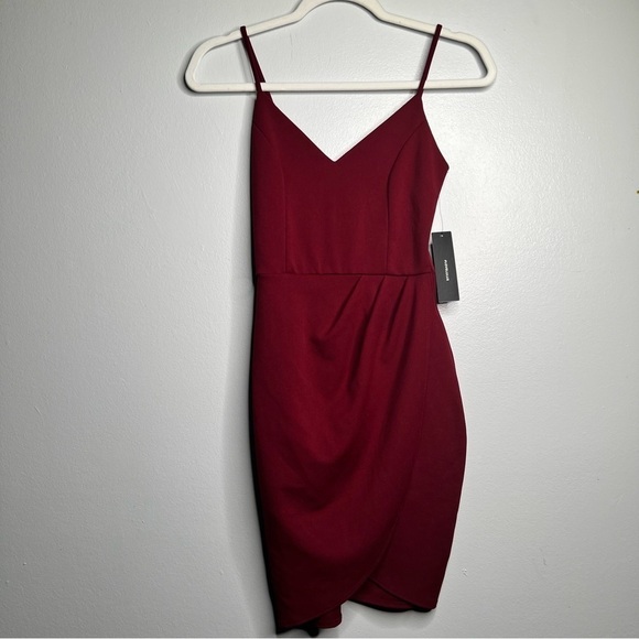 Lulu’s Wine Red Bodycon Mini Dress – XS | Spaghetti Straps, NWT - Picture 2 of 8